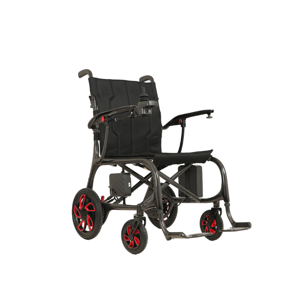 Carbon Fiber Electric Wheelchair with Removable Battery and Foldable Backrest