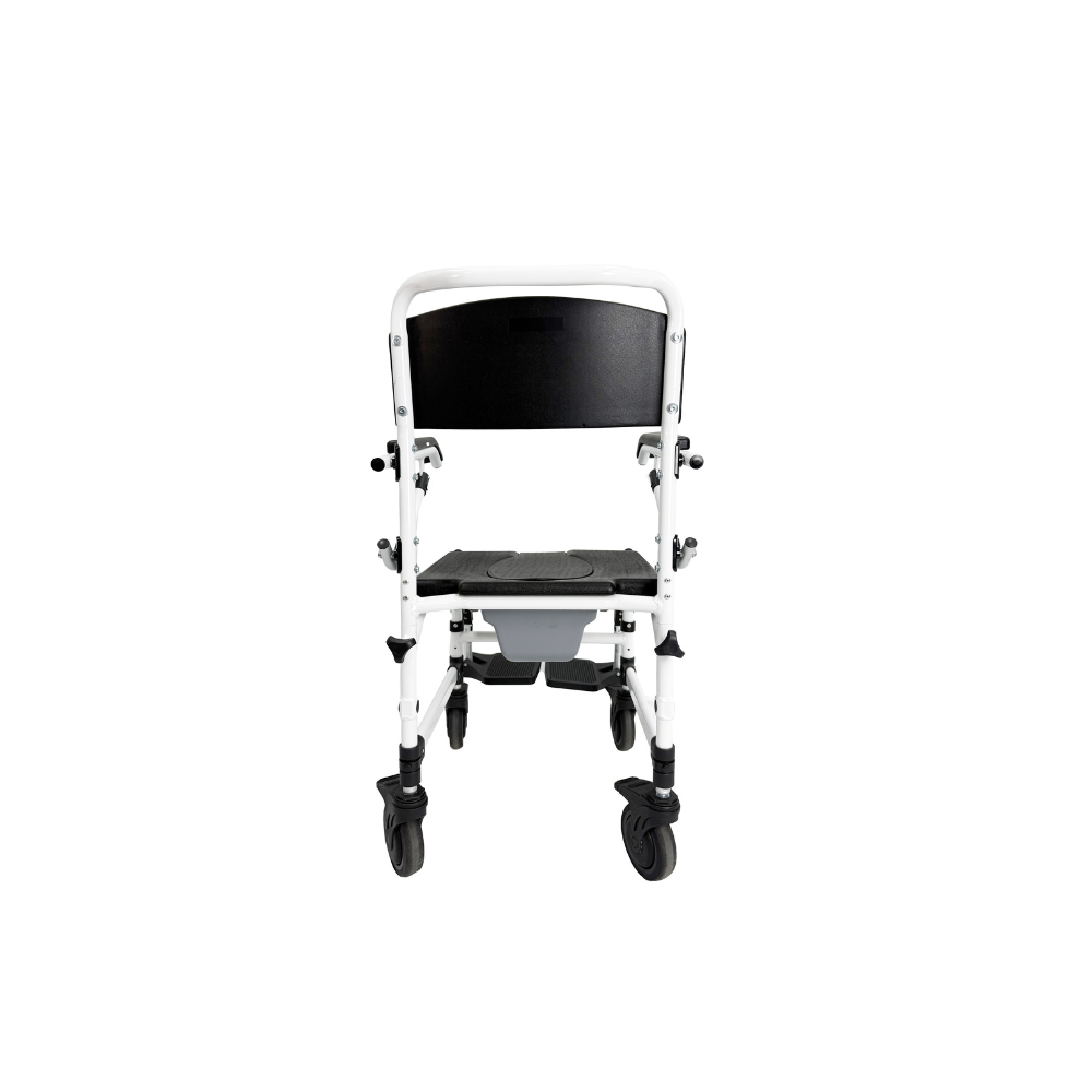 Attendant-Propelled Shower Commode Wheelchair with Adjustable Height