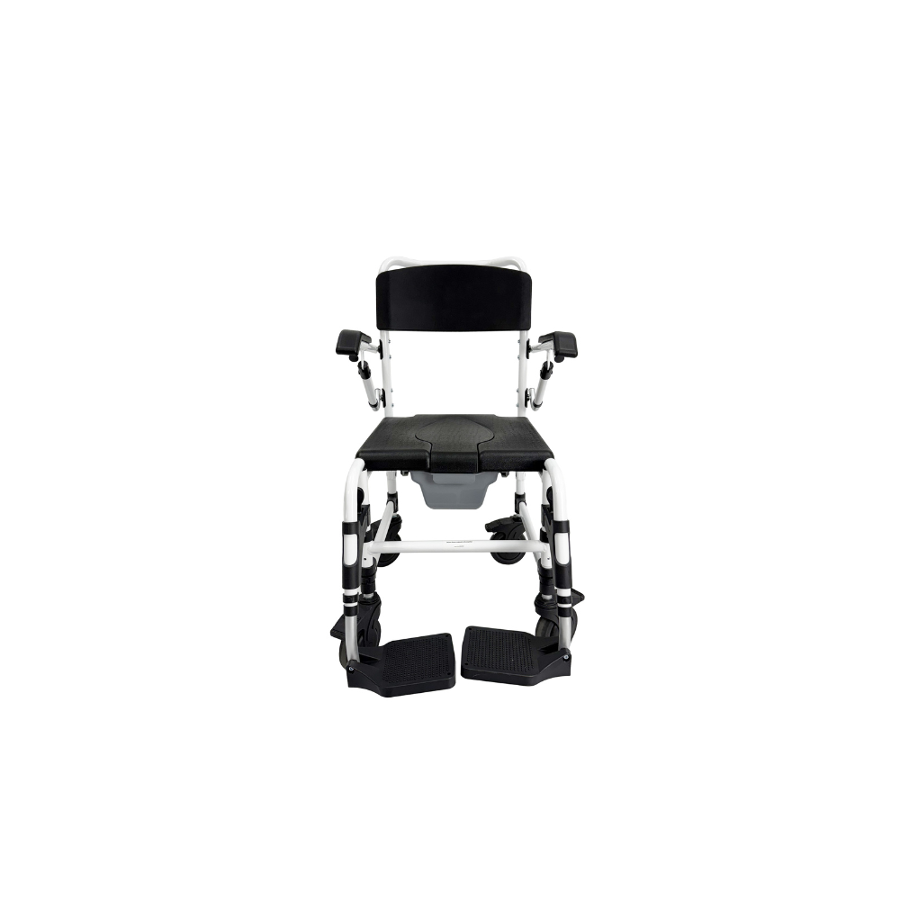 Attendant-Propelled Shower Commode Wheelchair with Adjustable Height