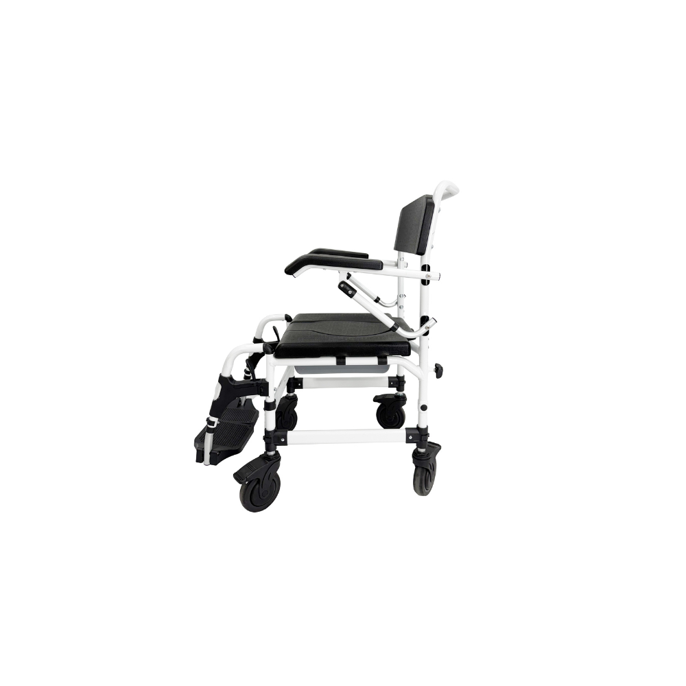Attendant-Propelled Shower Commode Wheelchair with Adjustable Height