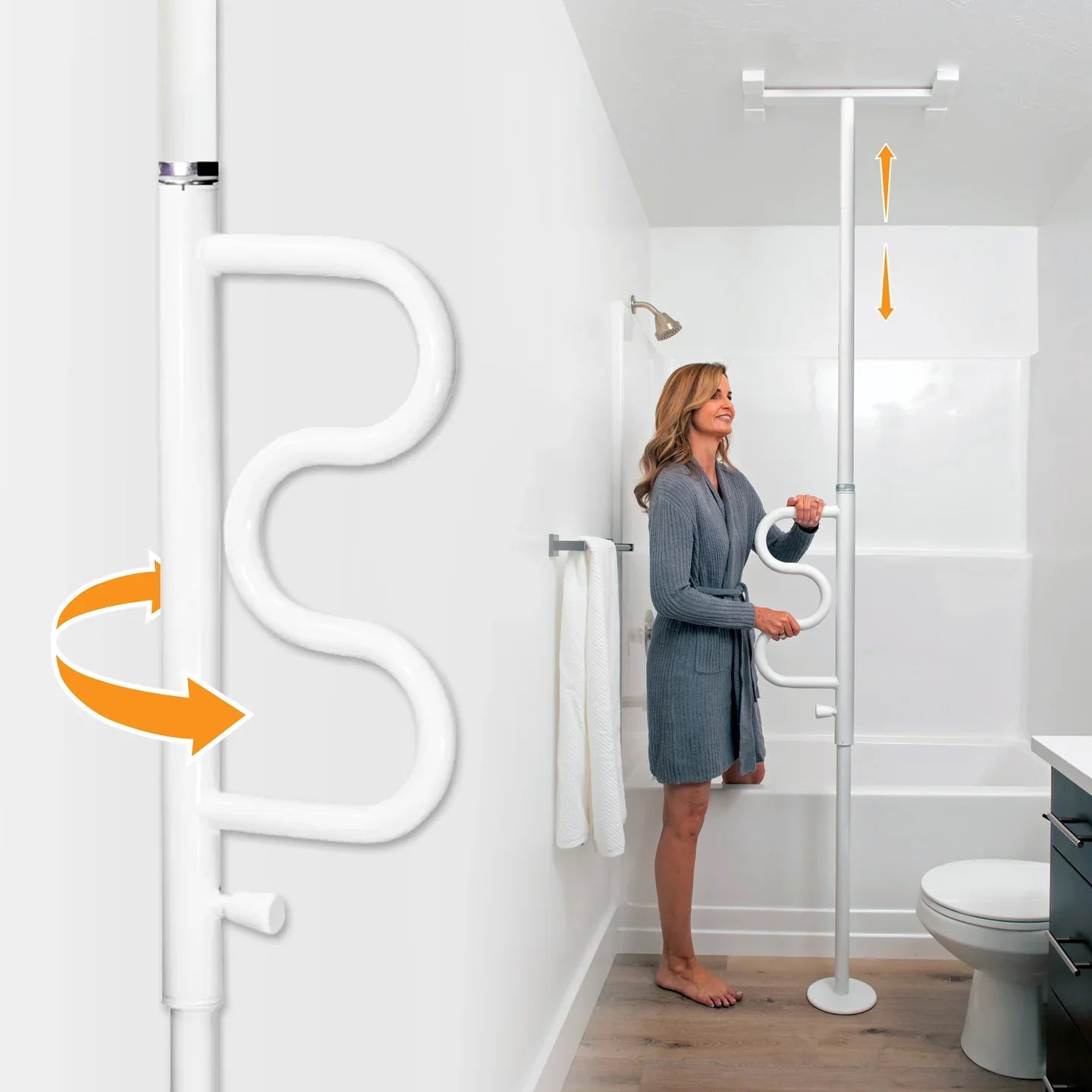 Wonder Pole Plus (Security Pole Curved Grab Bar)